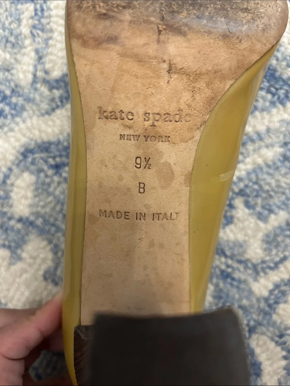 Vintage Kate Spade Tan Patent Leather Round-Toe Pumps
